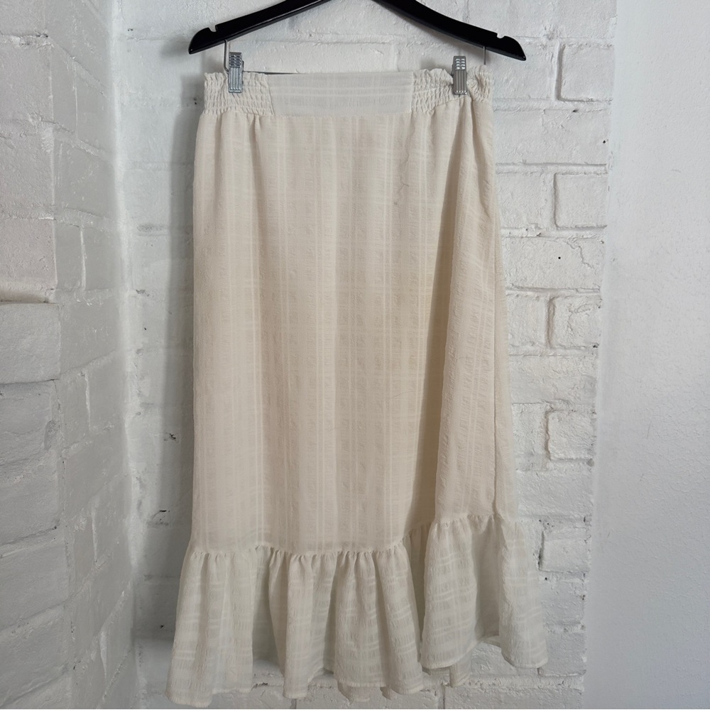 Altar’d State Cottagecore Midi Skirt Cream Gauze Boho Size M